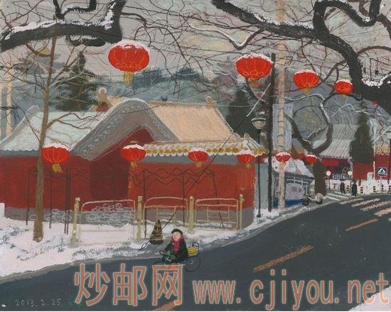 ����ƽ��ѩ��ơ�ֽ�ϱ�ϩ���ͻ��� 58x73cm 2013