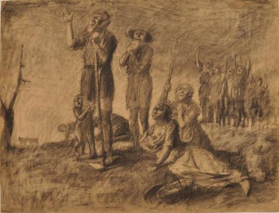 徐悲鸿《愚公移山》21件手稿与画作同展