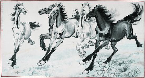 �챯�裬��Ⱥ������ֽ��ˮī��95cmx181cm��1942���챯�����ݲ�