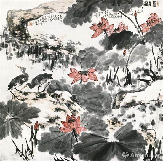 �������ʢ��ͼ��202.5cm��203cm ֽ��ˮī��ɫ 1979��