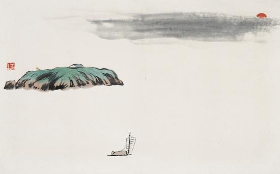 ��ɽͼ֮�Ķ�ͥ��ɽ ���ʯ 1910�� 30��48cm ֽ����ɫ ������Ժ��