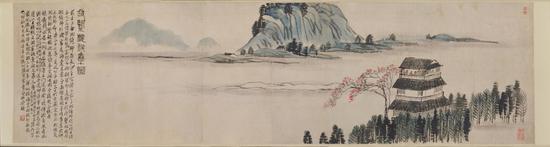 ����¥����ͼ�� ���ʯ �����36.1��132.4cm �־� ֽ����ɫ �ʹ�����Ժ��