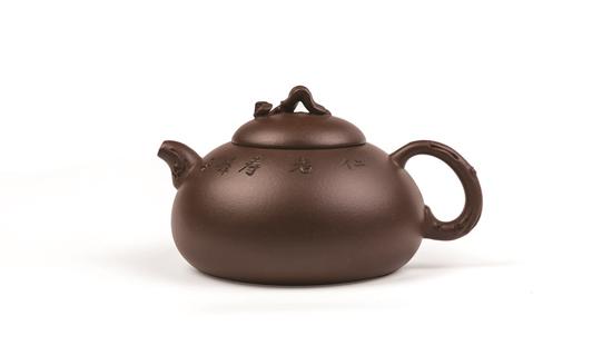 艺术家吕锋平作品 仁者寿壶 泥料:清水泥 年代:2018 容量:200 CC