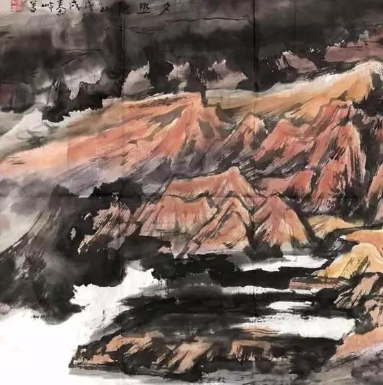 秦岭 夕照陇山