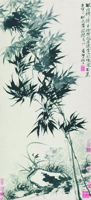 石涛《兰竹当风》(2009年匡时2875万元成交,张大千、王季迁旧藏)