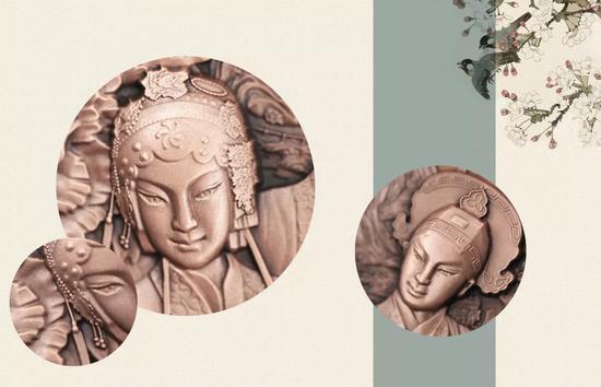昆曲纪念章展现了牡丹亭戏曲场景,非常唯美。
