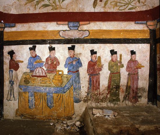 大同历代墓葬壁画:北魏庖厨宴乐与元代山水人物