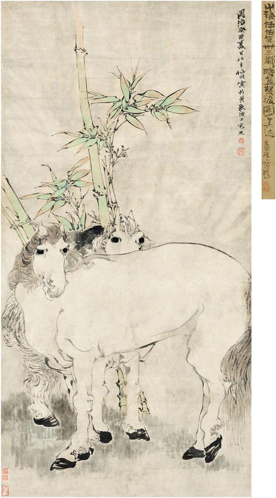 任伯年(1840~1895) 双骏图